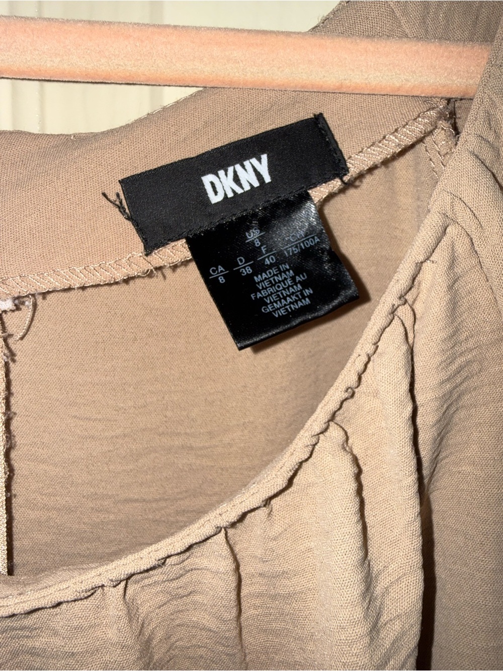 DKNY Taupe Off-Shoulder Midi Dress with Self Tie - Picture 4 of 6